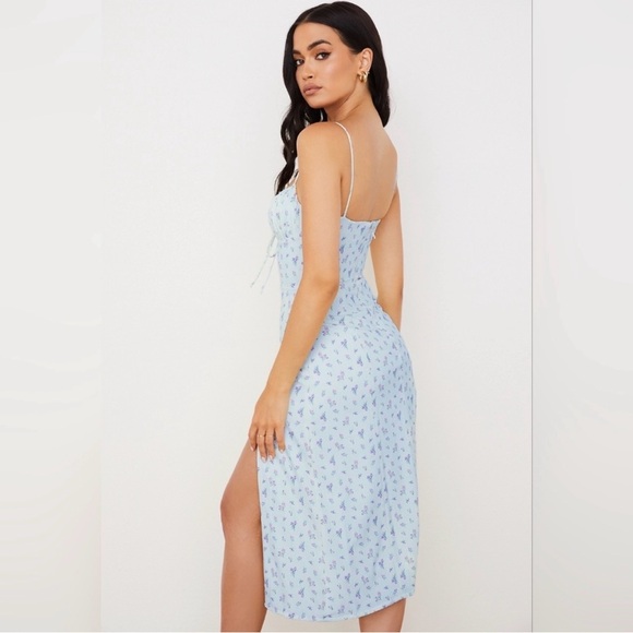 House of CB Light Blue Floral “ Carina” dress - Picture 3 of 10